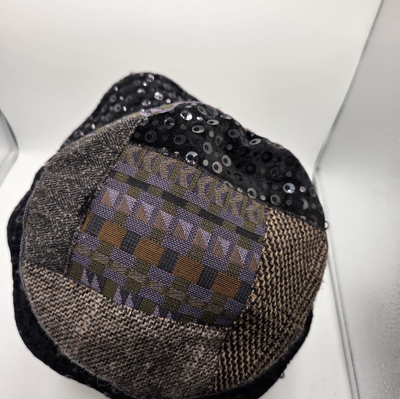 M. Gregg Studio Sequin Embellished Black Patchwork Brimmed Hat M main image 5